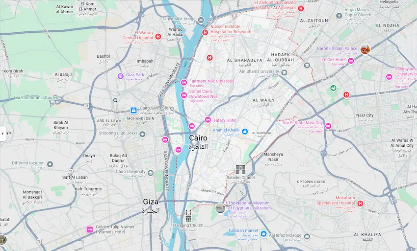 Cairo on a map